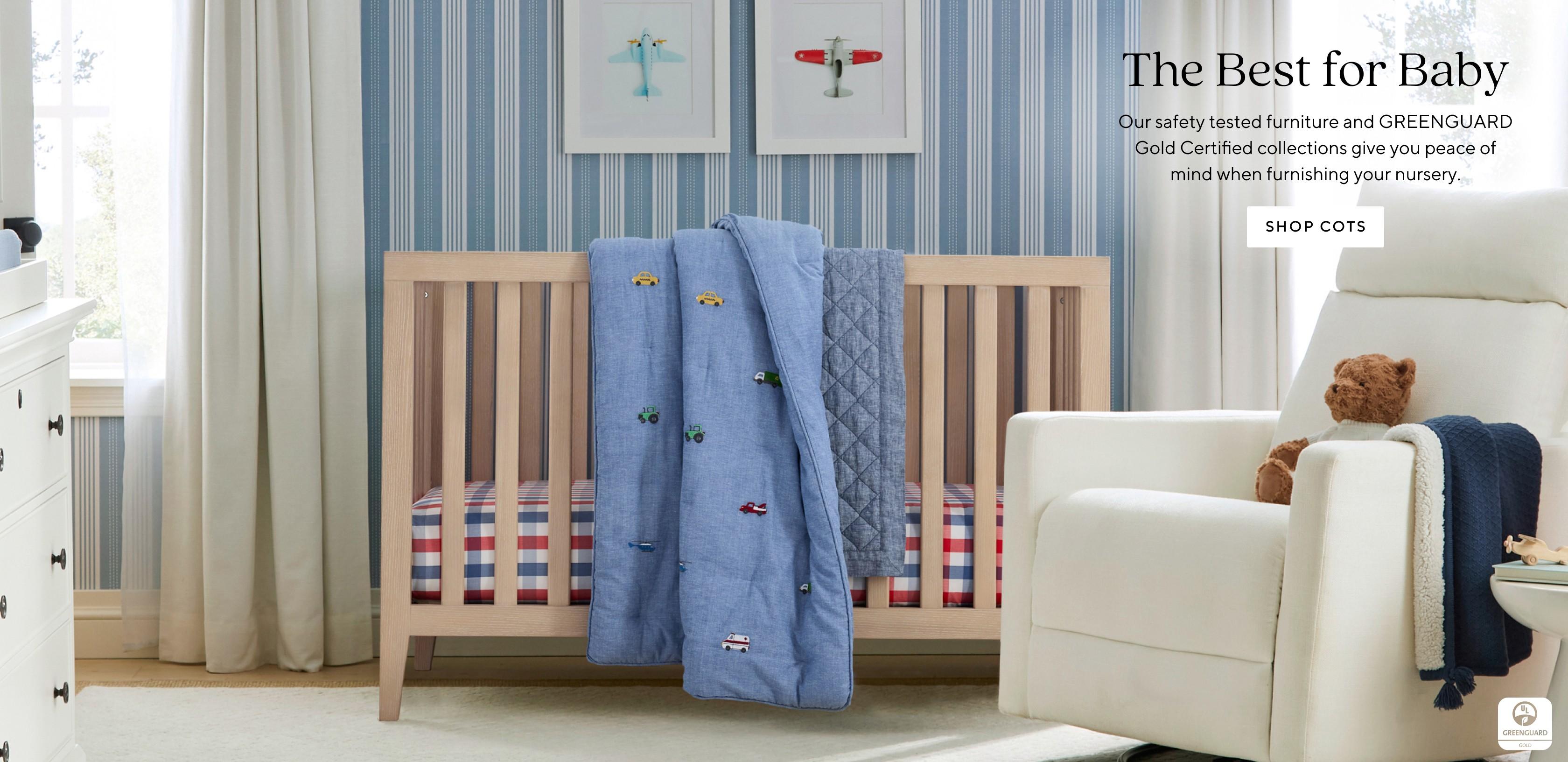 Shop GREENGUARD Gold Certified Cots for your baby's nursery